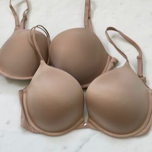 VICTORIA’S SECRET 2 Nude Push Up Bras- 1 CRYSTAL